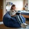 Flash Furniture Bean Bag Chair, 42 in W 42" L 19" H DG-BEAN-LARGE-DENIM-GG - alternate 9